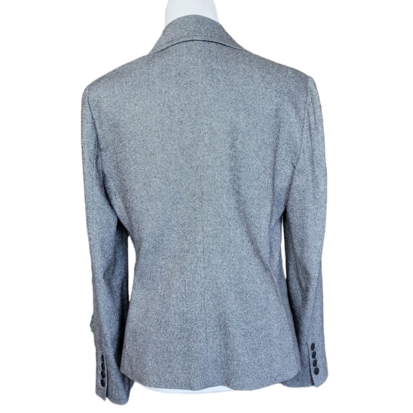 Talbots grey wool blend tweed jacket blazer 2-button single-breasted lined 12 - Picture 2 of 16